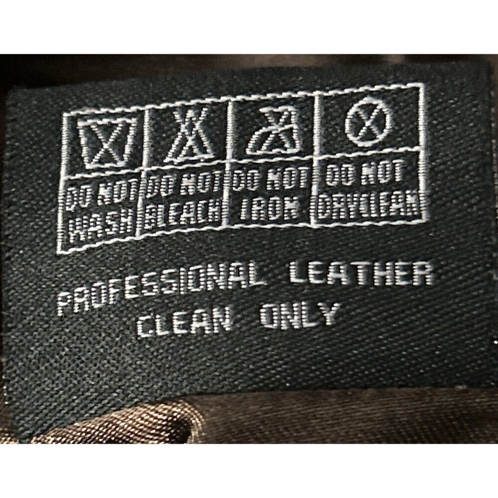 Saguaro Leather Suede Fringe Jacket Studded Cross Western Biker Brown Y2K Sz L - Picture 6 of 6